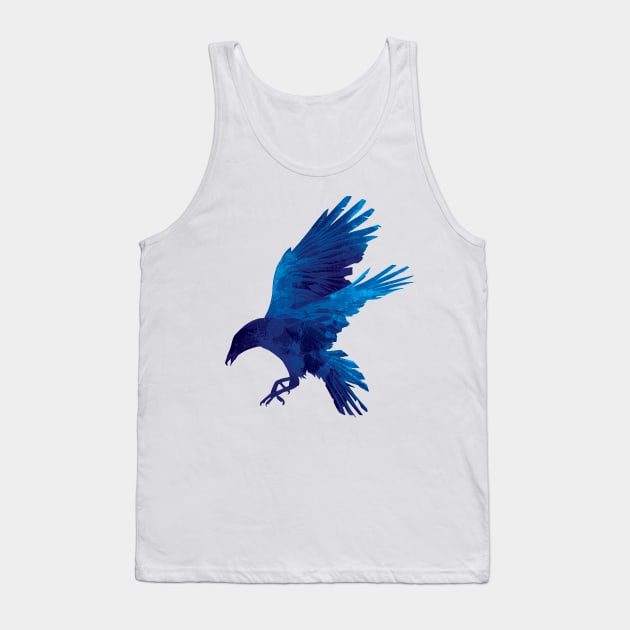 Raven Flying Digital Painting Tank Top by polliadesign